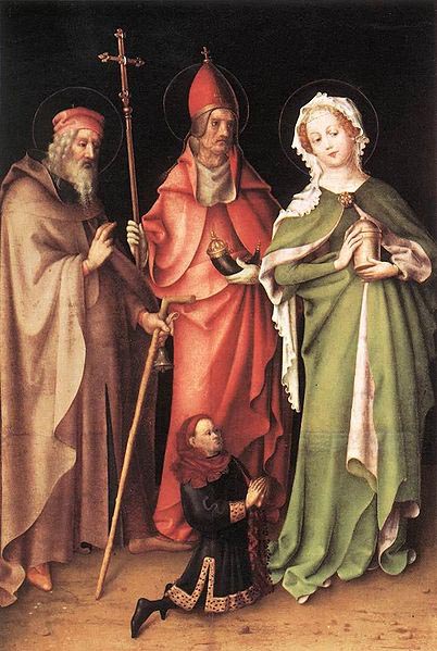 Saints Catherine, Hubert, and Quirinus with a Donor